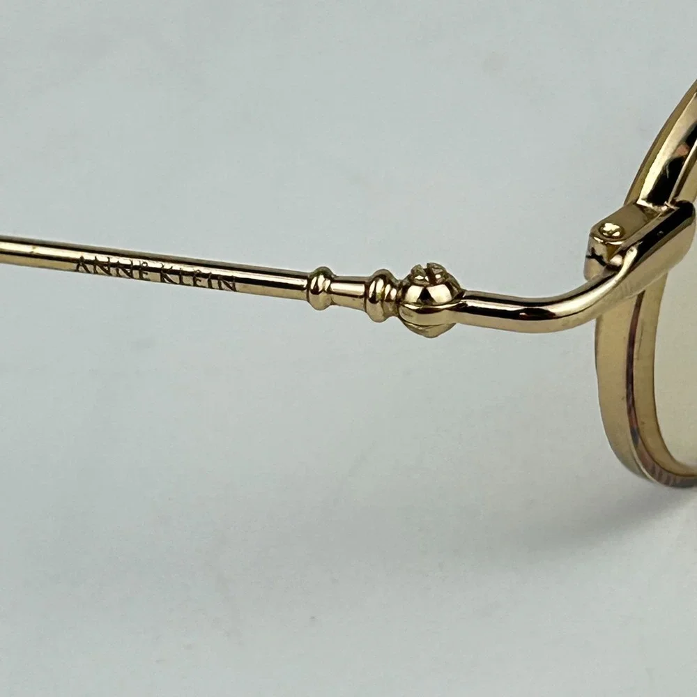 Anne‎ Klein K1067 Women Eyeglasses Frame Gold Tone Round Full Rim 49-18-135mm